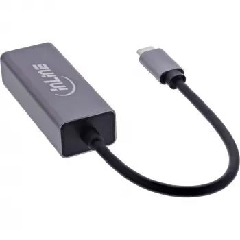 InLine 33380Q adattatore RJ-45 USB Type-C maschio 1 Gbit/s grigio