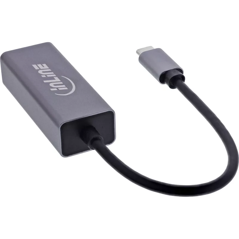InLine 33380Q adattatore RJ-45 USB Type-C maschio 1 Gbit/s grigio