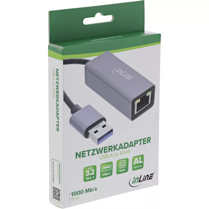 InLine 33380P schede/adattatori interfaccia RJ-45 USB Type-A maschio 1 Gbit/s