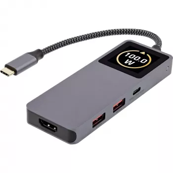 Hub interfaccia USB-C InLine 35392D USB 3.2 Gen 2 Type-C host a HDMI, USB-A, USB-C 10000 Mbit/s grigio