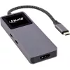 Hub interfaccia USB-C InLine 35392D USB 3.2 Gen 2 Type-C host a HDMI, USB-A, USB-C 10000 Mbit/s grigio