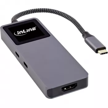 Hub interfaccia USB-C InLine 35392D USB 3.2 Gen 2 Type-C host a HDMI, USB-A, USB-C 10000 Mbit/s grigio