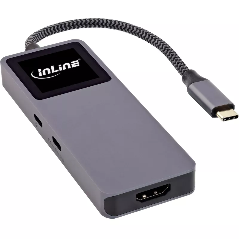 Hub interfaccia USB-C InLine 35392D USB 3.2 Gen 2 Type-C host a HDMI, USB-A, USB-C 10000 Mbit/s grigio