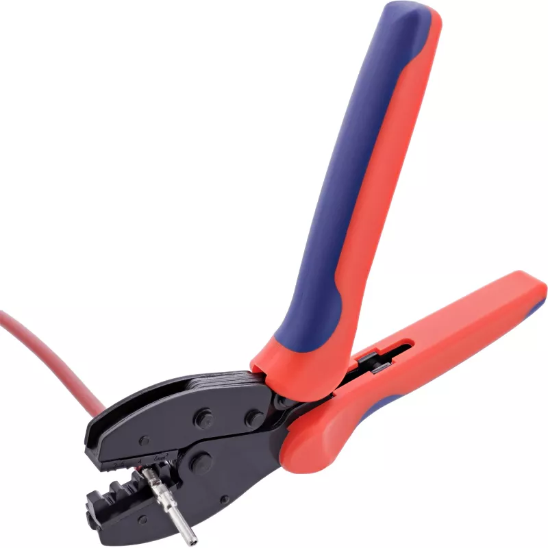Pinza crimpatrice InLine 94100 per connettori solari fotovoltaici MC4 / PV4, 2,5–6 mm² (14–10 AWG), 7,5 x 22 x 2,5 cm