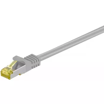 Cavo patch di rete GOOBAY RJ45 CAT6A S/FTP (PiMF) 500 MHz con cavo grezzo CAT7, grigio, 10 m