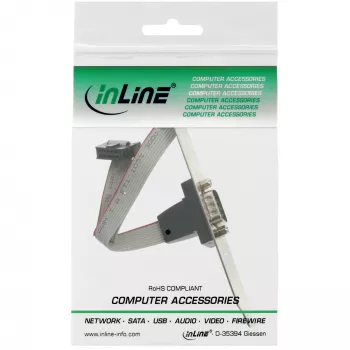 InLine staffa seriale per slot, connettore maschio 9 poli su connettore interno 10 poli 1:1, 0,25 m