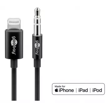 Cavo di collegamento audio Goobay Apple Lightning su 3,5 mm 1 m nero