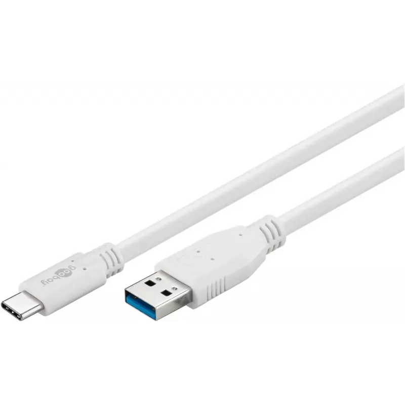Cavo USB Goobay 67188 USB 3.2 Gen 1 1 m USB C USB A bianco