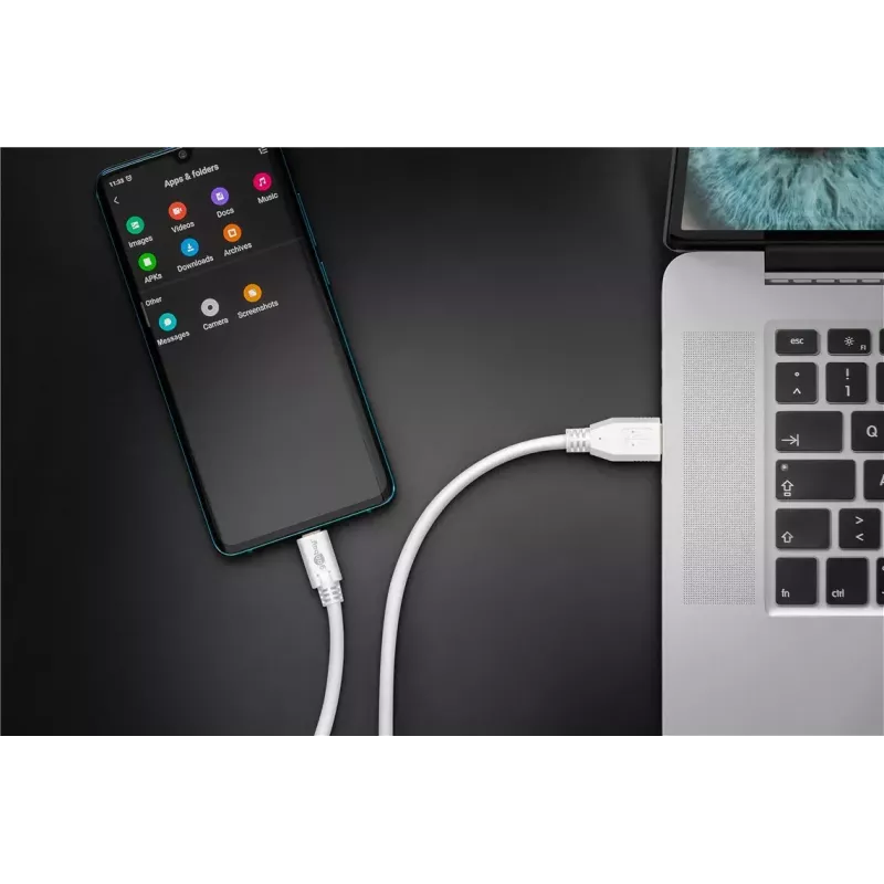 Cavo USB Goobay 67188 USB 3.2 Gen 1 1 m USB C USB A bianco