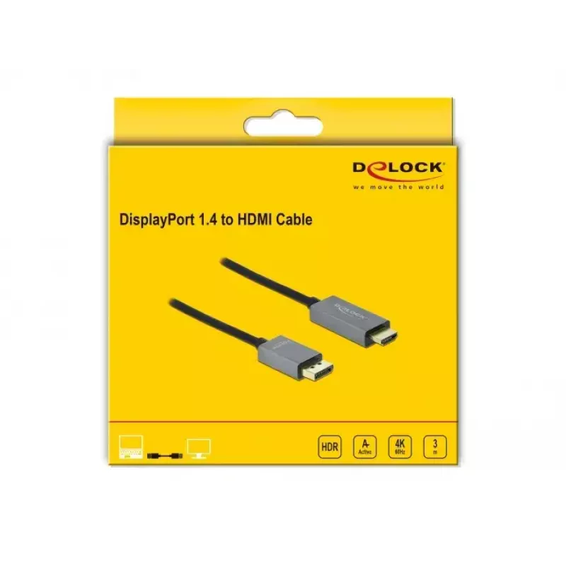Cavo attivo DisplayPort 1.4 su HDMI DeLOCK 85930 3 m