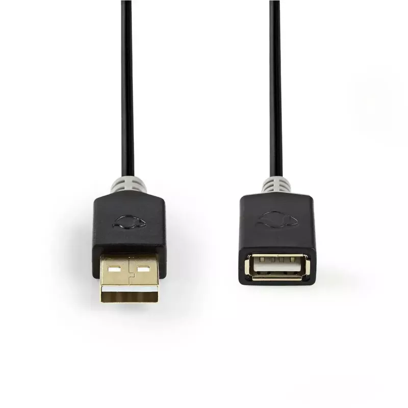 Cavo USB Nedis CCBW60010AT20 2 m USB 2.0 USB A antracite