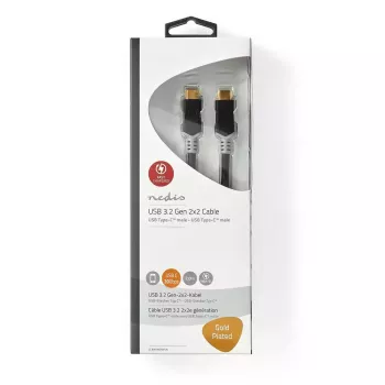 Cavo USB Nedis CCBW64020AT20 USB4 Gen 2x2 2 m USB C nero argento