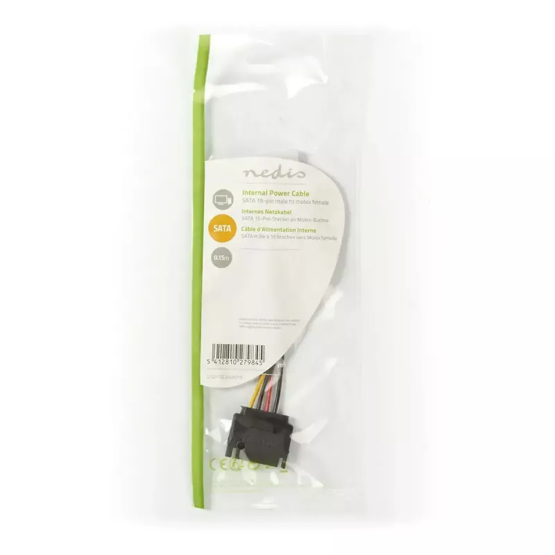 Nedis CCGP73520VA015 cavo di alimentazione interno 0,15 m 2 x SATA 15 pin Molex 4 pin