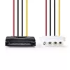 Nedis CCGP73520VA015 cavo di alimentazione interno 0,15 m 2 x SATA 15 pin Molex 4 pin