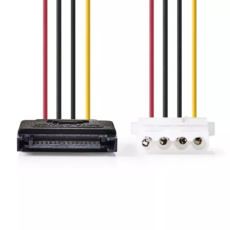 Nedis CCGP73520VA015 cavo di alimentazione interno 0,15 m 2 x SATA 15 pin Molex 4 pin