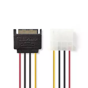 Nedis CCGP73520VA015 cavo di alimentazione interno 0,15 m 2 x SATA 15 pin Molex 4 pin