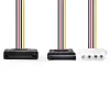 Nedis CCGP73555VA015 cavo di alimentazione interno, SATA 15 pin maschio a Molex femmina / SATA 15 pin femmina, placcato in oro, 0,20 m