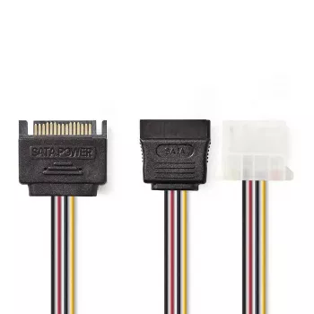 Nedis CCGP73555VA015 cavo di alimentazione interno 0,15 m SATA 15 pin Molex