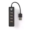 Hub USB Nedis UHUBU2420BK USB 2.0 480 Mbit/s nero