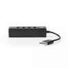 Hub USB Nedis UHUBU2420BK USB 2.0 480 Mbit/s nero