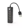 Hub USB Nedis UHUBU2420BK USB 2.0 480 Mbit/s nero
