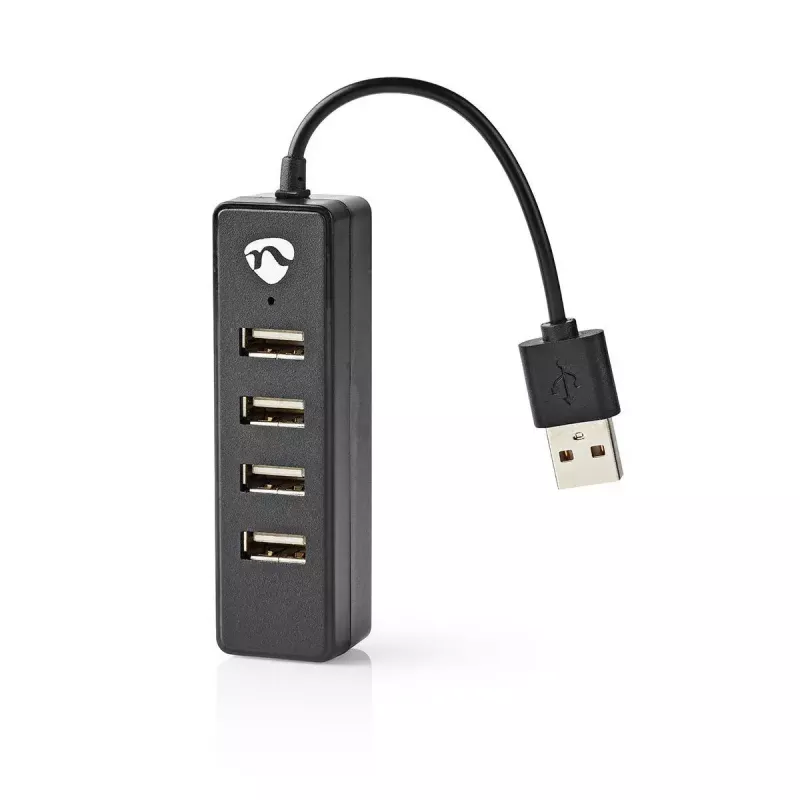 Hub USB Nedis UHUBU2420BK USB 2.0 480 Mbit/s nero