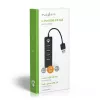 Hub USB Nedis UHUBU2420BK USB 2.0 480 Mbit/s nero