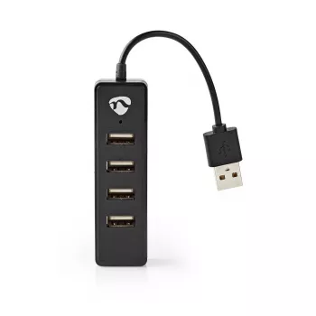 Hub USB Nedis UHUBU2420BK USB 2.0 480 Mbit/s nero