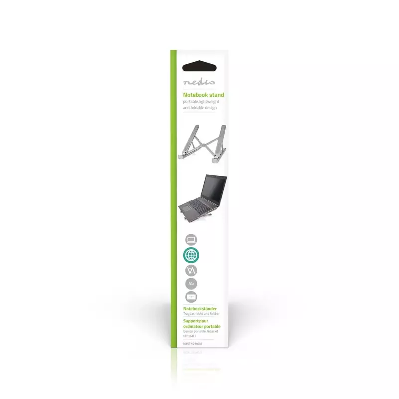 Supporto per laptop Nedis NBSTND100SI alluminio 43,2 cm regolabile in altezza