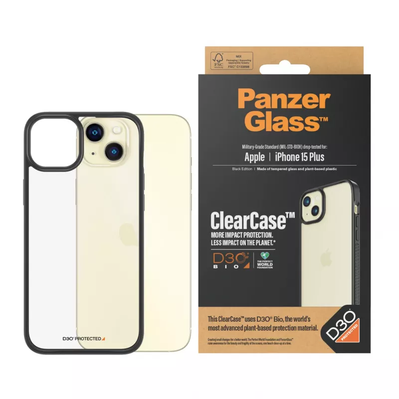 PanzerGlass ® ClearCase trasparente & D3O® iPhone 15 Plus
