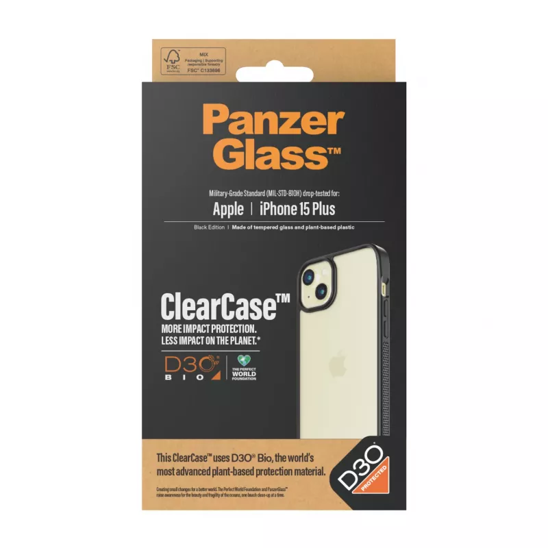 PanzerGlass ® ClearCase trasparente & D3O® iPhone 15 Plus