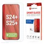 Displex Smart Glass (9H) per Samsung Galaxy S24+/S25+, adesivo di montaggio, infrangibile