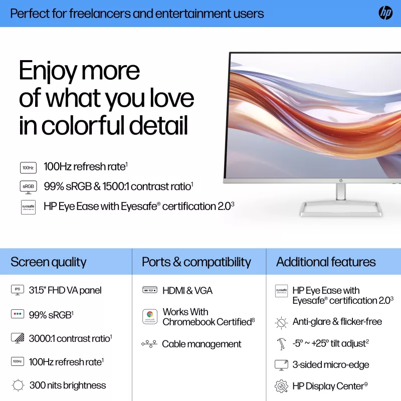 Monitor HP Series 5 532sf 31,5 inch LCD LED 1920 x 1080