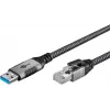 Goobay adattatore cavo USB A RJ-45 15m nero argento