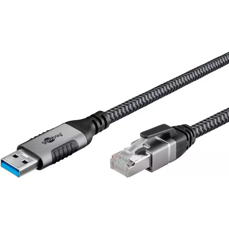 Goobay adattatore cavo USB A RJ-45 15m nero argento
