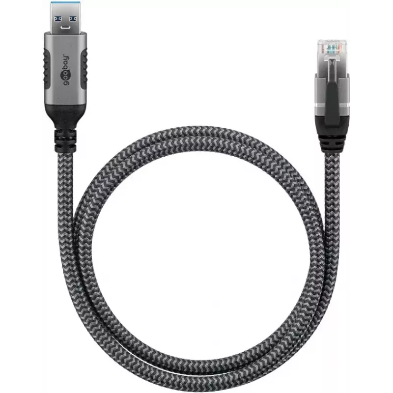 Goobay adattatore cavo USB A RJ-45 15m nero argento