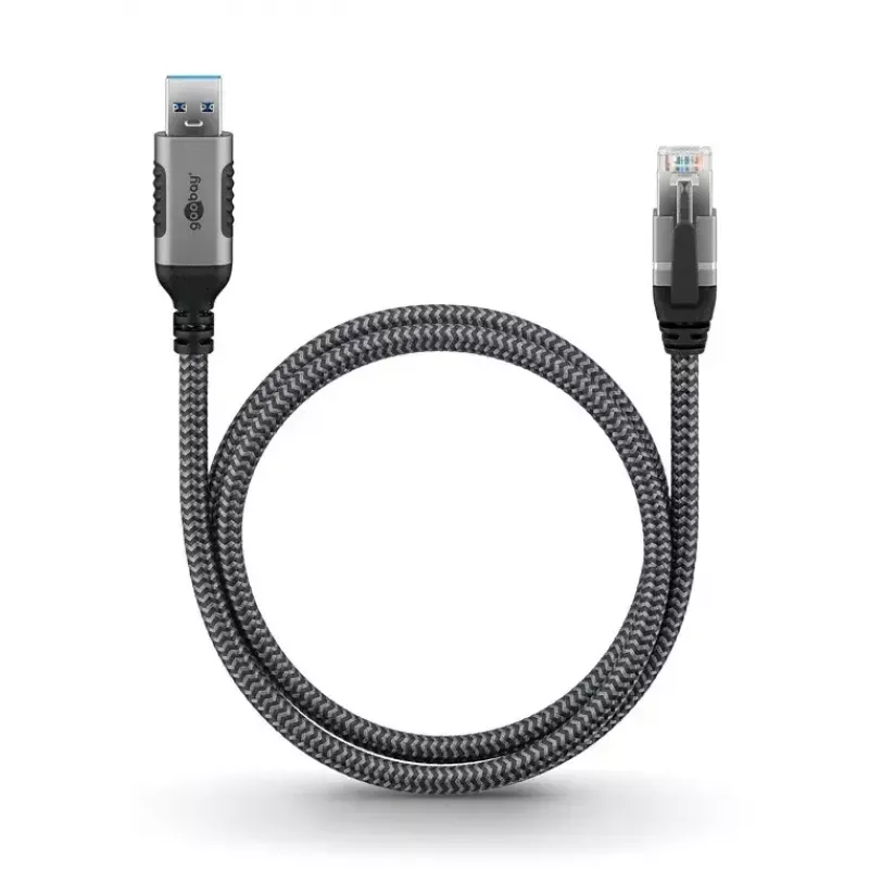Goobay adattatore cavo USB A RJ-45 15m nero argento