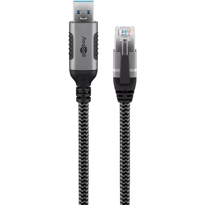 Goobay adattatore cavo USB A RJ-45 15m nero argento