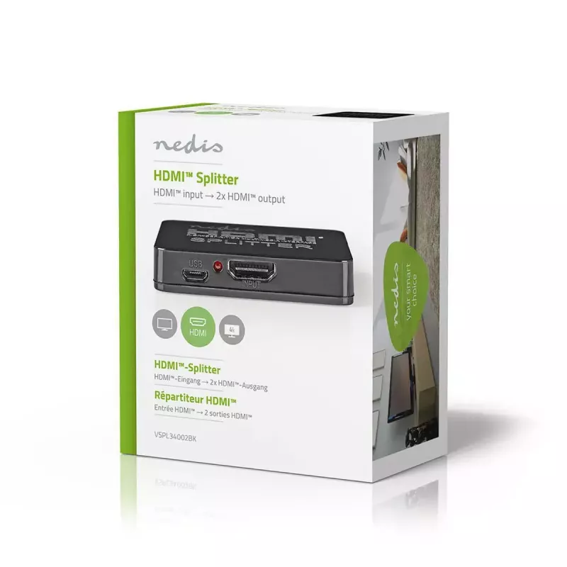 Splitter video Nedis VSPL34002BK