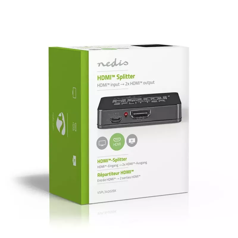 Splitter video Nedis VSPL34002BK