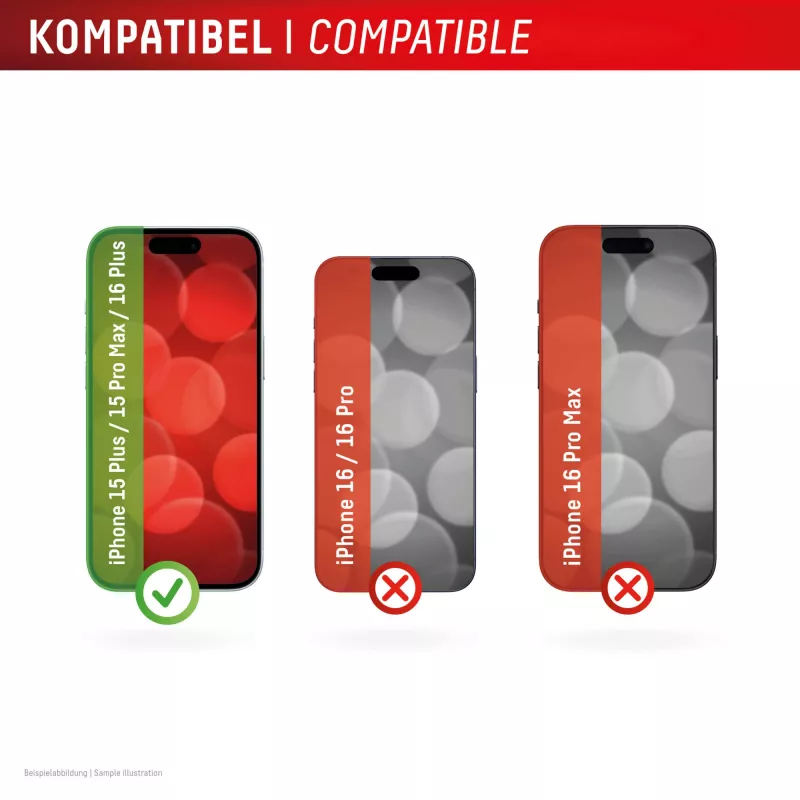 Pellicola protettiva Displex (10H) per Apple iPhone 15 Plus/15 Pro Max/16 Plus, cornice di applicazione Eco, antigraffio