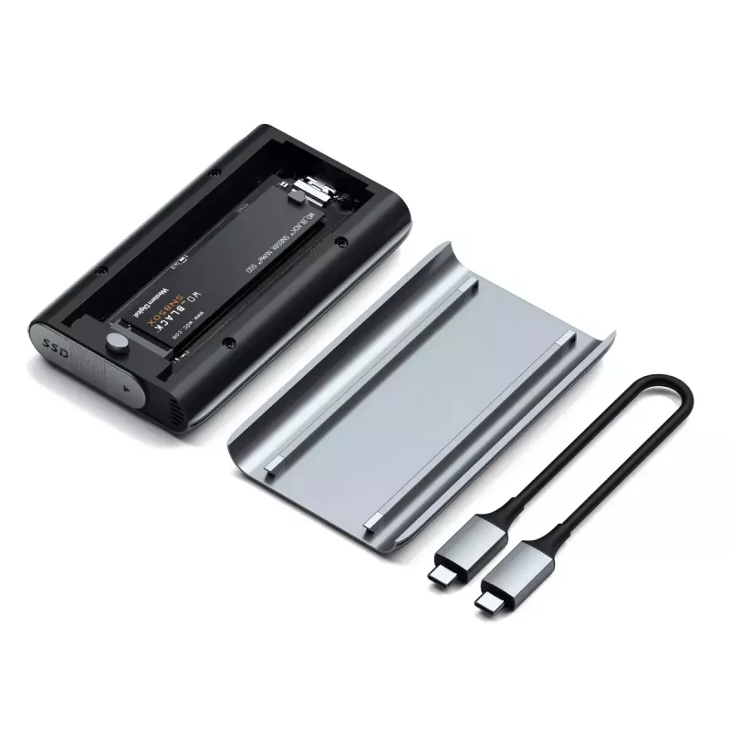 Case per SSD Satechi USB4 NVMe SSD Pro 4 TB 40 Gbit/s grigio trasparente
