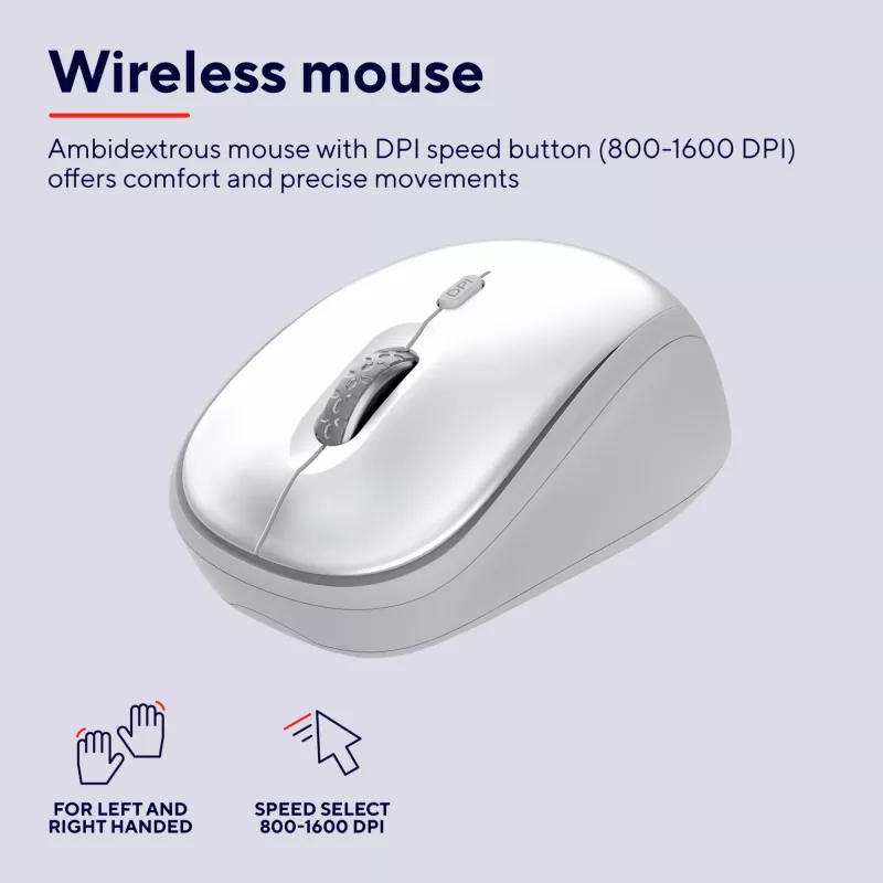 Trust Ody II tastiera mouse inclusi Home/Office RF wireless tedesco bianco