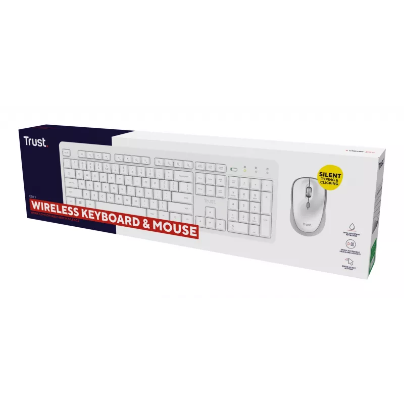 Trust Ody II tastiera mouse inclusi Home/Office RF wireless tedesco bianco