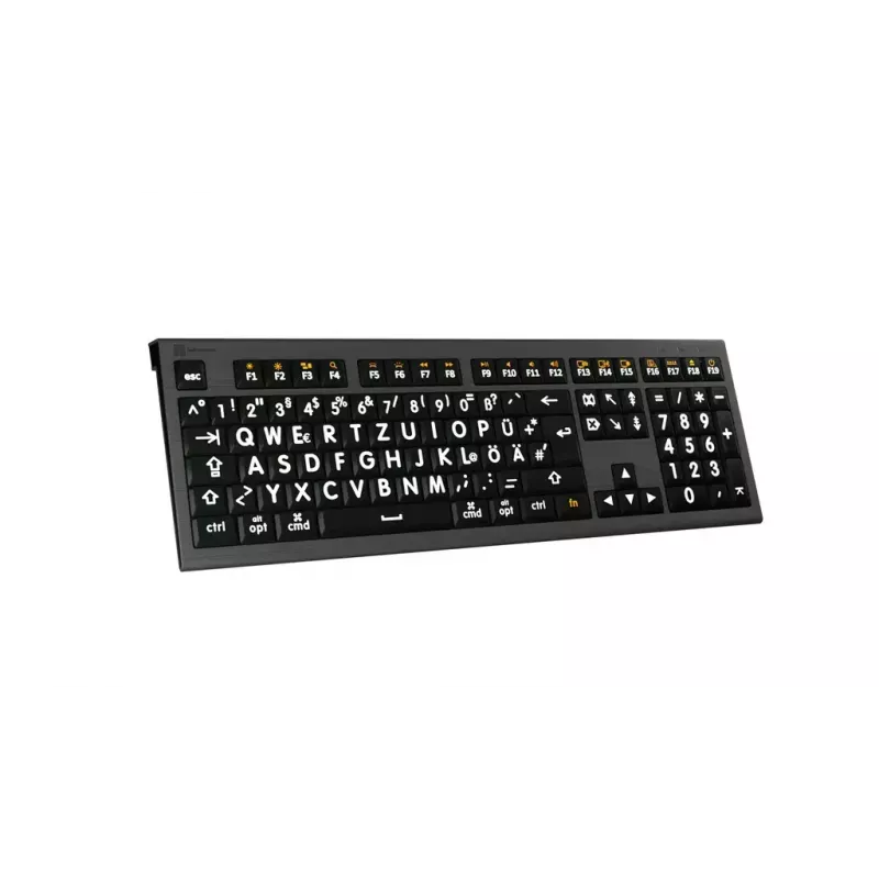 Logickeyboard LKB-LPWB-A2M-DE Tastiera Universale USB QWERTZ Tedesco Nero
