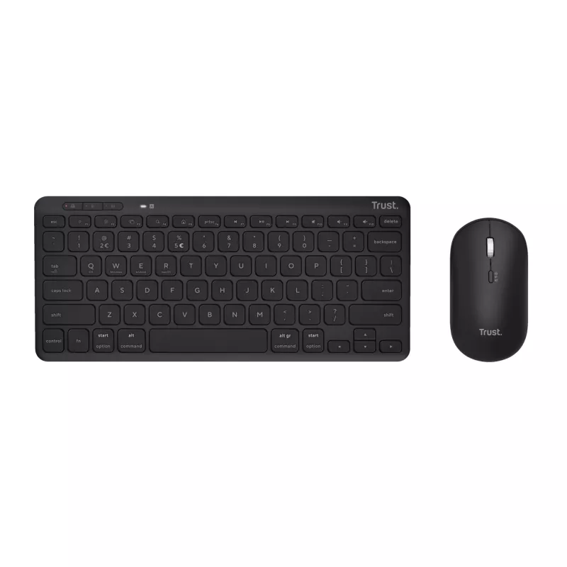 Tastiera Trust Lyra con mouse inclusa ufficio RF Wireless + Bluetooth QWERTZ tedesca nero