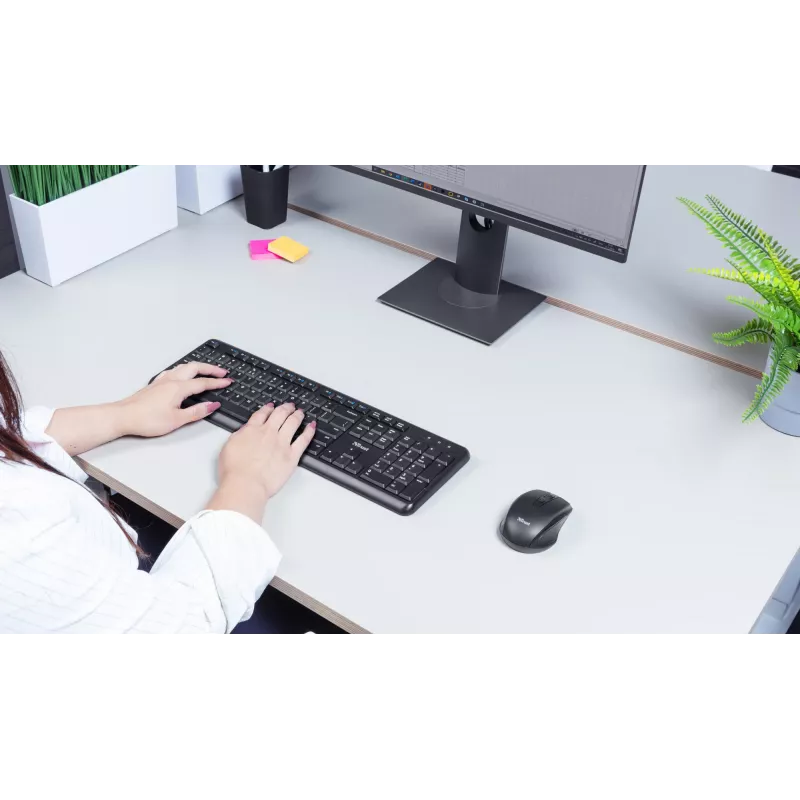 Trust TKM-350 tastiera mouse incluso Office RF Wireless QWERTZ tedesco nero