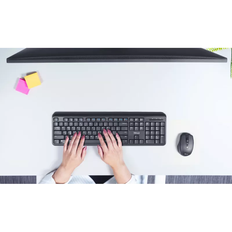 Trust TKM-350 tastiera mouse incluso Office RF Wireless QWERTZ tedesco nero