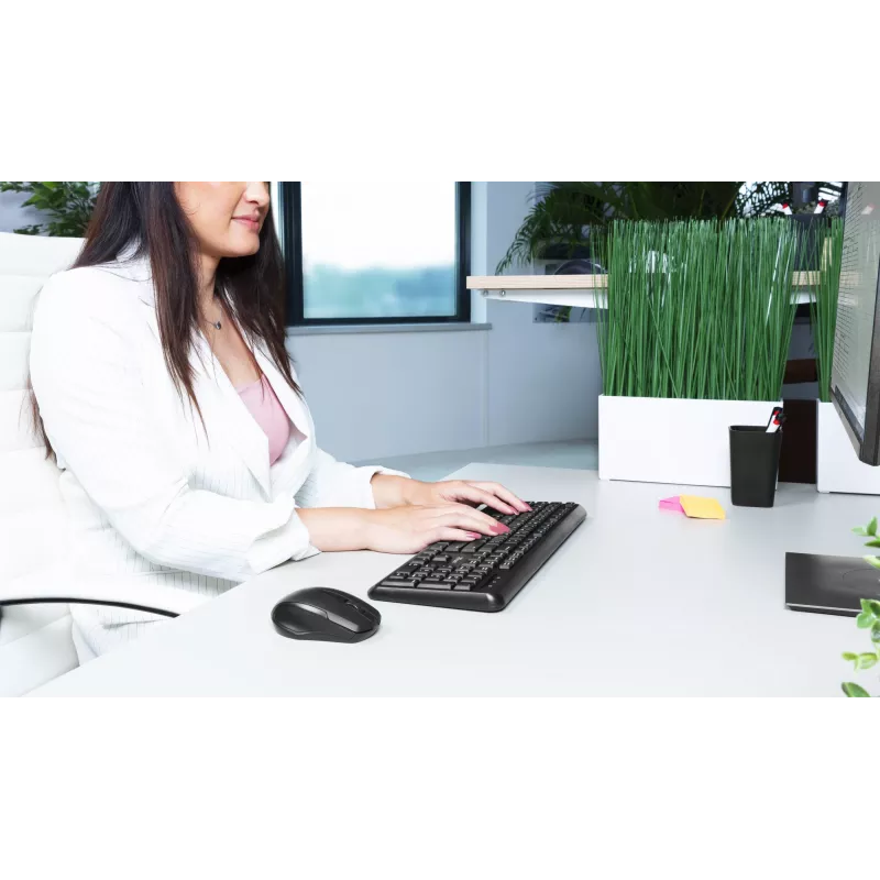 Trust TKM-350 tastiera mouse incluso Office RF Wireless QWERTZ tedesco nero