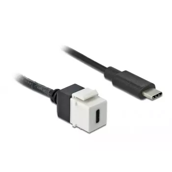 Modulo Keystone DeLOCK 86399 piatto nero bianco USB-C